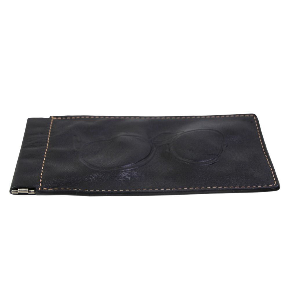 Fossil BLACK GENUINE LEATHER GLASSES SUNGLASSES CASE Sz 7"x3.5" - Picture 4 of 9